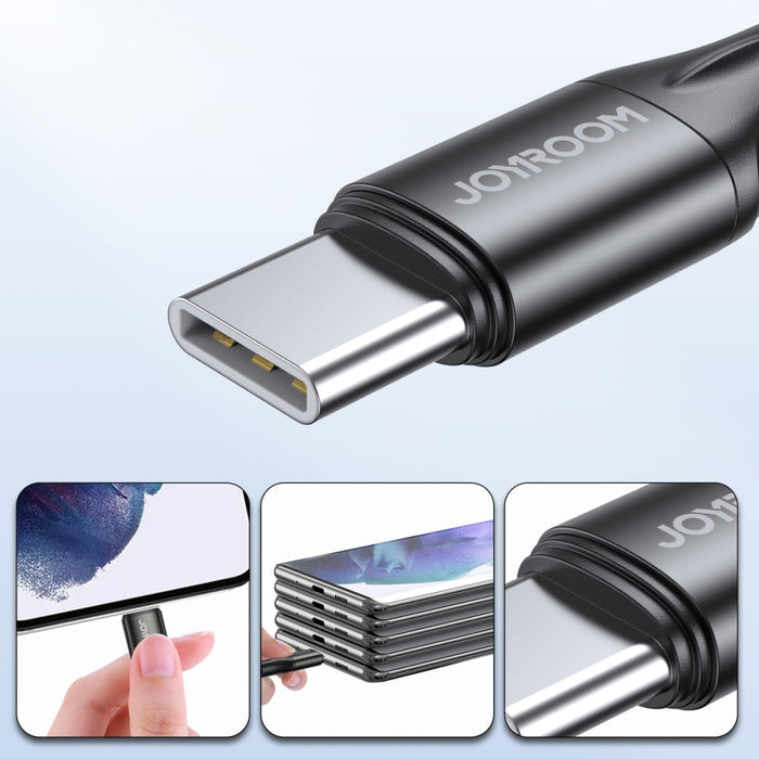 Kабел за пренос на данни с функция за бързо зареждане от USB Type C към USB Type C Joyroom, 60W, PD, 2m, Черен