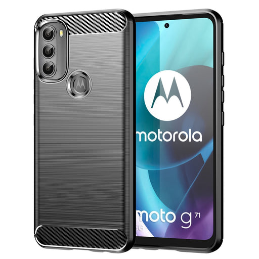 Carbon Case Гъвкав Кейс за Motorola Moto G71 5G black