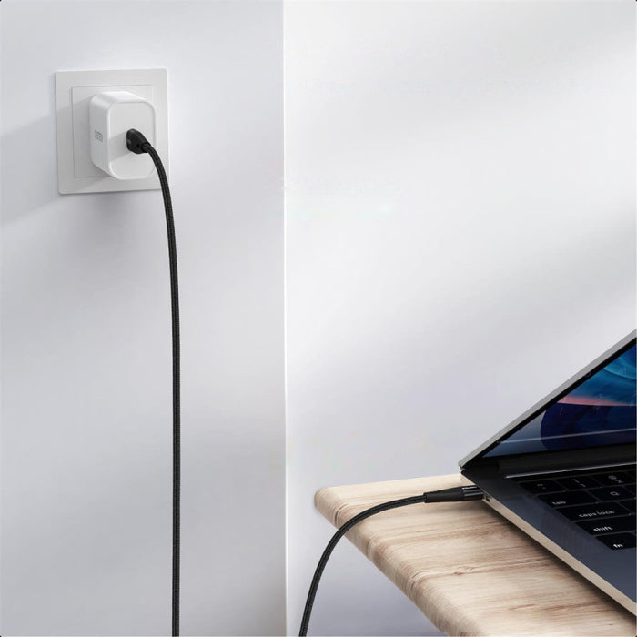 Комплект кабели за зареждане 2хUSB Type C - USB Type C Choetech, Power Delivery, 60W, 5A, 1.2m + 2m, Черен