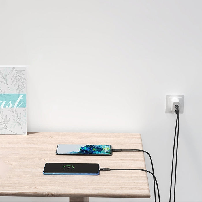 Комплект кабели за зареждане 2хUSB Type C - USB Type C Choetech, Power Delivery, 60W, 5A, 1.2m + 2m, Черен