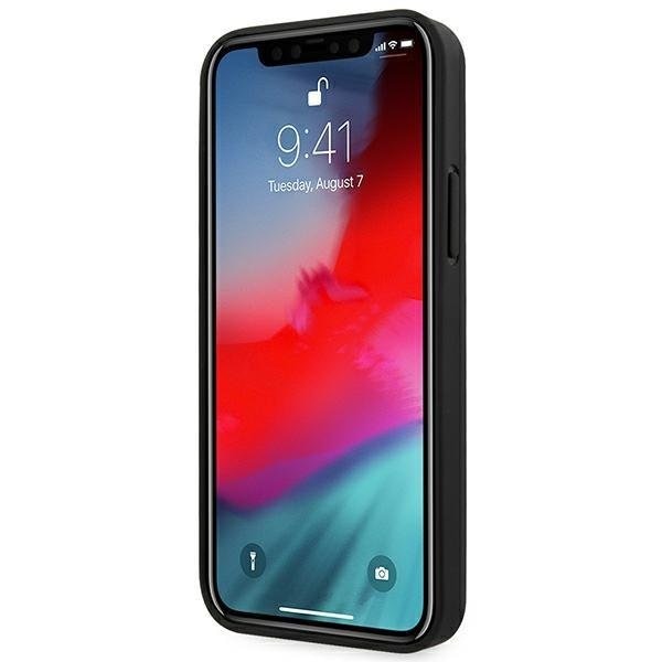 Кейс BMW Leather Outlines за Apple iPhone 12 Pro Max, Черен