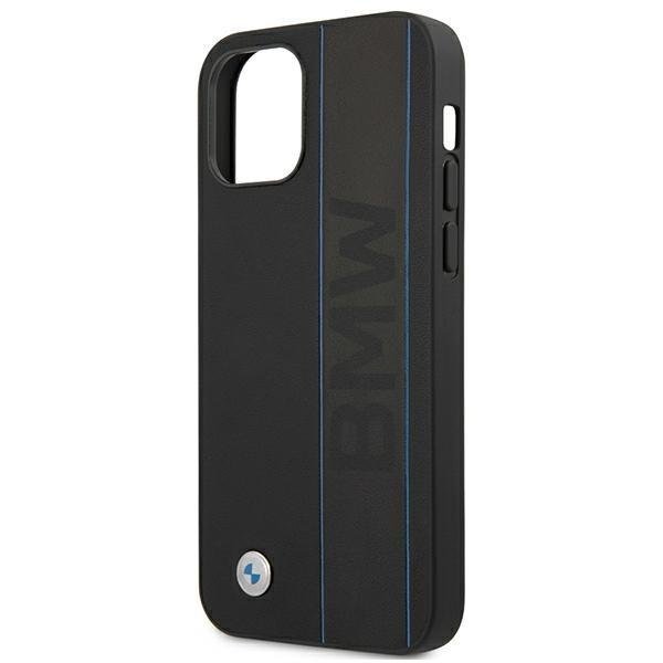 Кейс BMW Leather Outlines за Apple iPhone 12 Pro Max, Черен