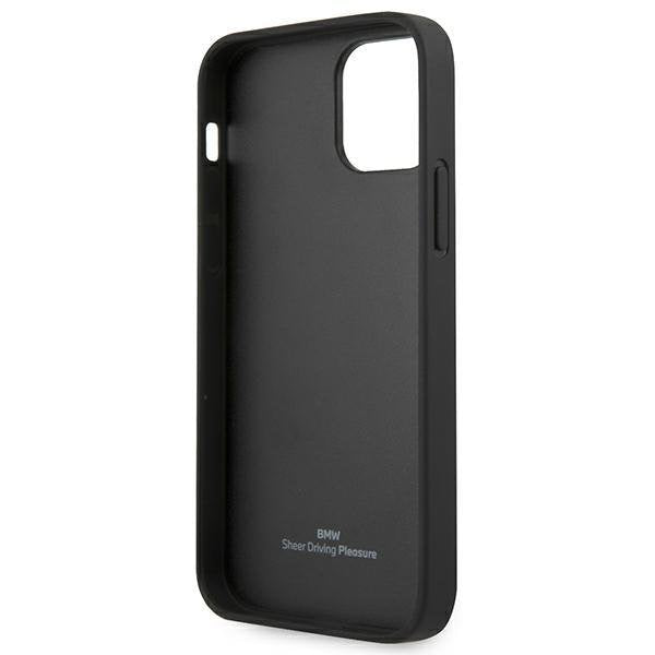 Кейс BMW Leather Outlines за Apple iPhone 12 Pro Max, Черен
