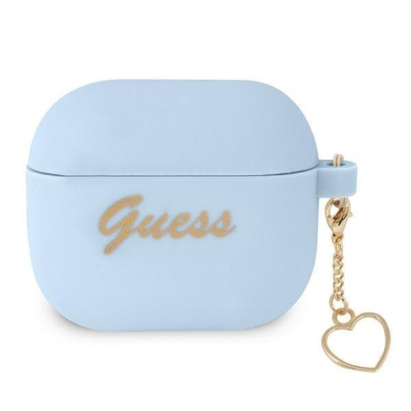 Калъф Guess GUA3LSCHSB Silicone Charm Collection, за Apple AirPods 3, син