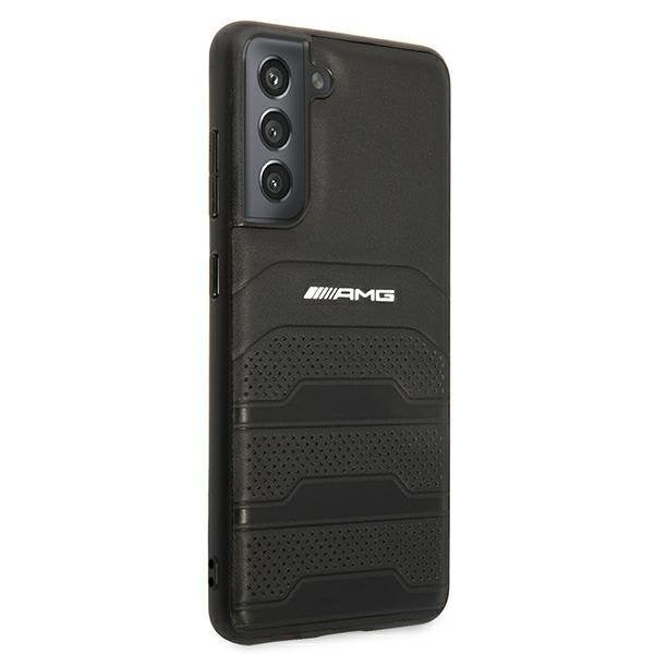 Калъф AMG AMHCS21FESGSEBK Leather Debossed Lines, за Samsung Galaxy S21 FE G990, черен