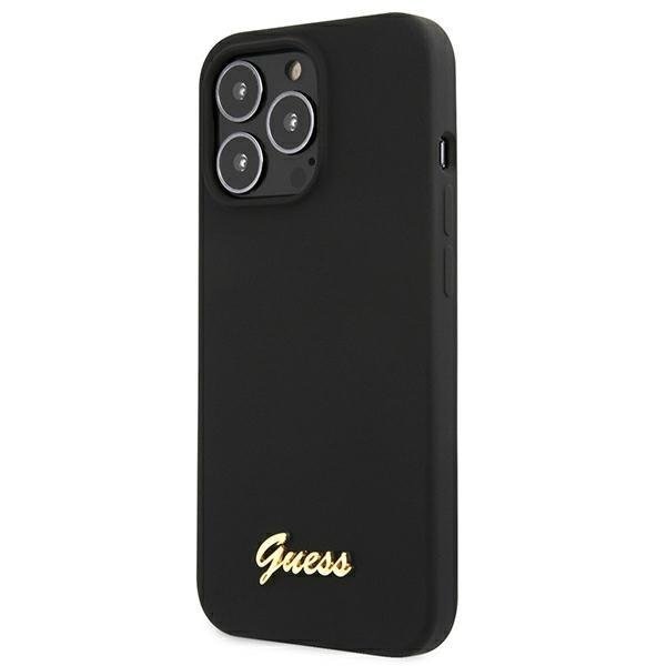 Калъф Guess GUHMP13LLSLMGBK Silicone Script Gold Logo