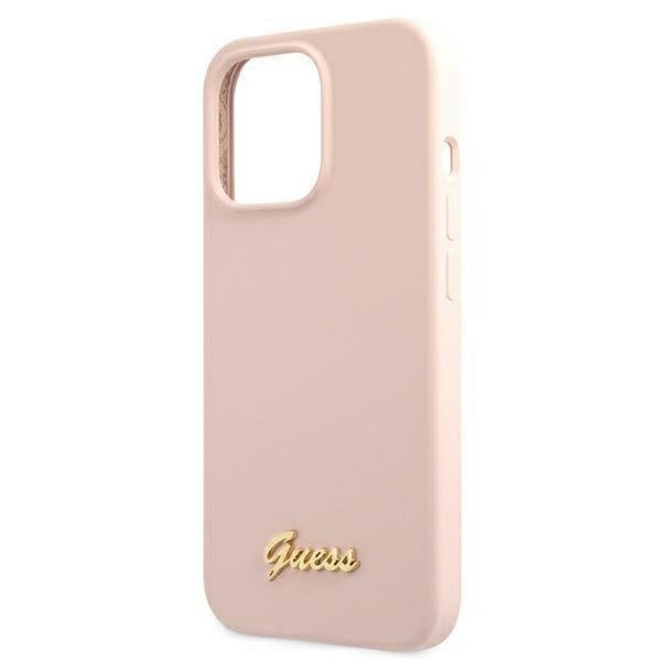 Калъф Guess GUHMP13LLSLMGLP Silicone Script Gold Logo