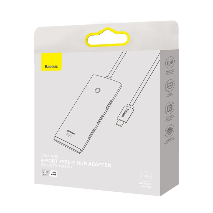 Хъб Baseus Lite Series USB Type C - 4x 3.0 1m Бял