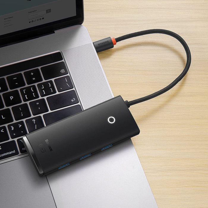Хъб Baseus Lite Series USB Type C - HDMI / 4x 3.0 20cm Черен
