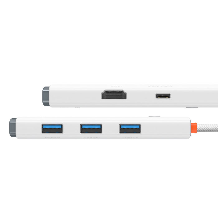 Хъб Baseus Lite Series USB Type C - HDMI / 4x 3.0 20cm Бял