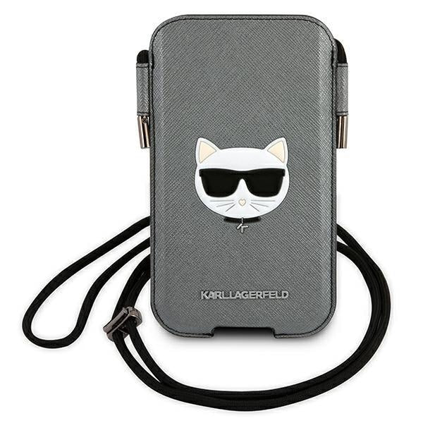 Чантичка за телефони до 6.7" Karl Lagerfeld Iсonik Choupette Head, Сив