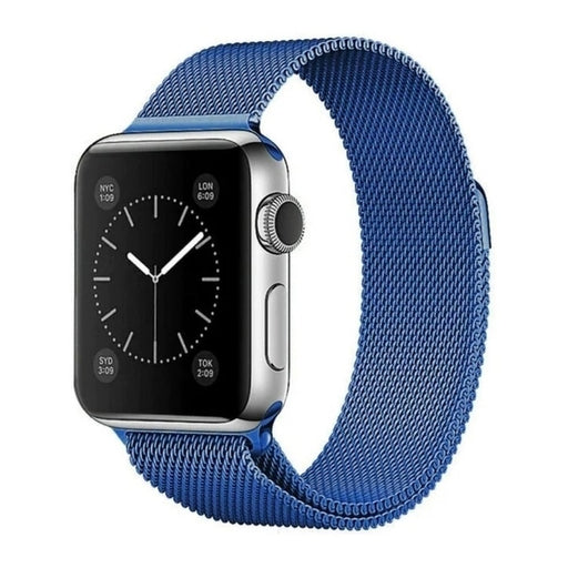 Каишка Magnetic Strap за Apple Watch 7 45mm метална синя