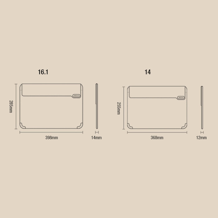 2в1 Чанта със стойка Nillkin за MacBook 14’ черно - бяла