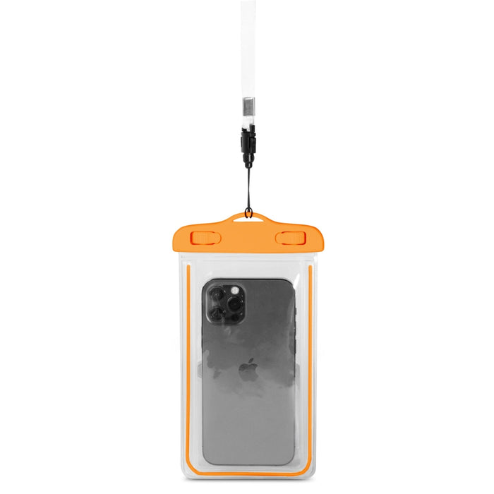 Водоустойчив калъф за телефон HQWear с каишка оранжев