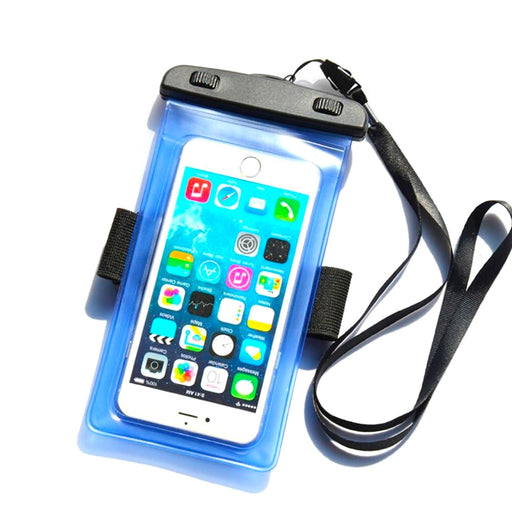 Водоустойчив калъф за телефон HQWear с PVC лента син