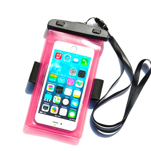 Водоустойчив калъф за телефон HQWear с PVC лента розов