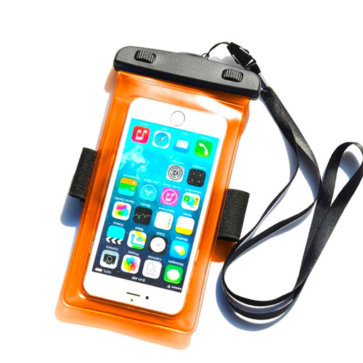 Водоустойчив калъф за телефон HQWear с PVC лента оранжев