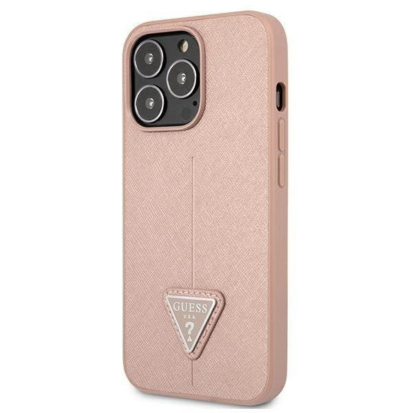 Гръб Guess PU Saffiano Triangle за iPhone 13 Pro , Розов