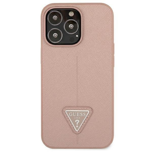 Гръб Guess PU Saffiano Triangle за iPhone 13 Pro , Розов