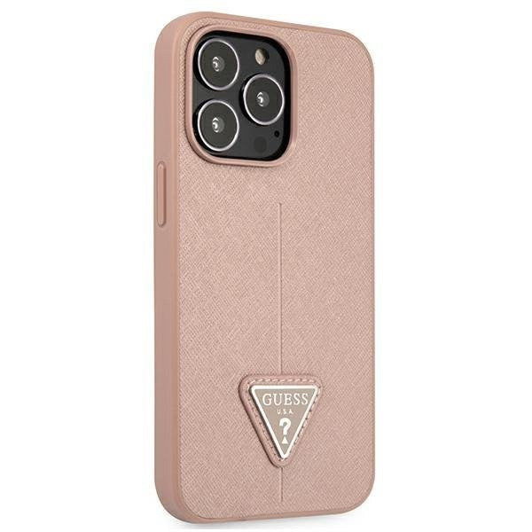 Гръб Guess PU Saffiano Triangle за iPhone 13 Pro , Розов
