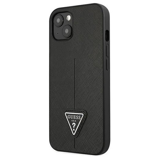 Гръб Guess PU Saffiano Triangle за iPhone 13 Черен