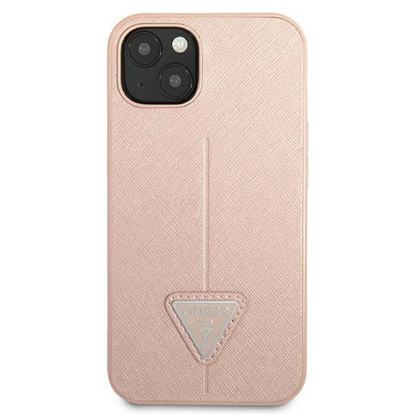 Гръб Guess PU Saffiano Triangle за iPhone 13 , Розов