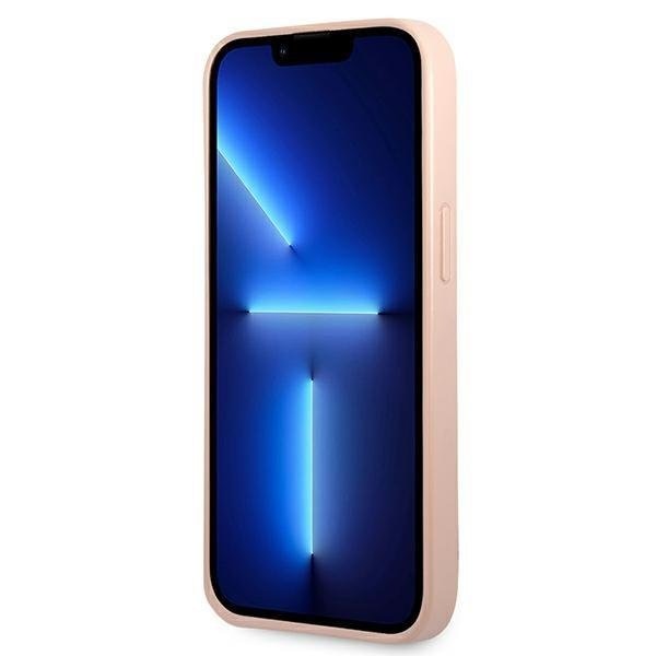 Гръб Guess PU Saffiano Triangle за iPhone 13 , Розов