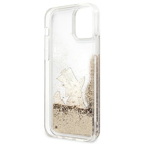 Кейс Karl Lagerfeld Liquid Glitter Choupette Fun за Apple iPhone 12 Pro Max, Златист