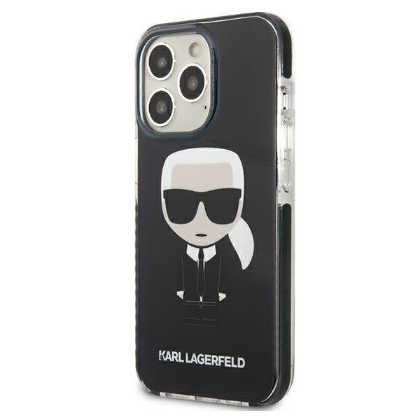 Гръб Karl Lagerfeld за iPhone 13 Pro, TPE, Full Body, Ikonik Case, Черен