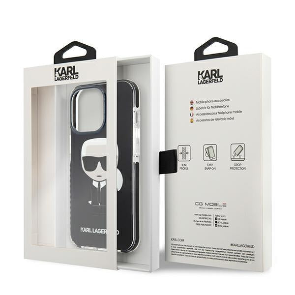 Гръб Karl Lagerfeld за iPhone 13 Pro, TPE, Full Body, Ikonik Case, Черен