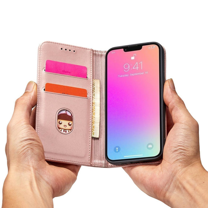 Калъф с отделение за карти Magnet Card Case iPhone 13 розов