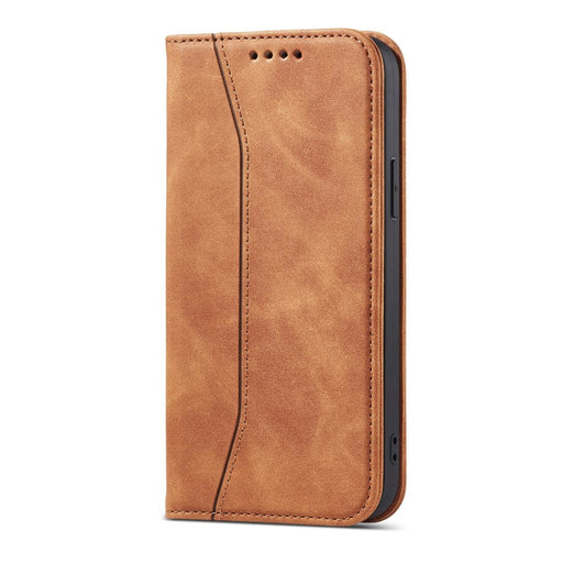 Кейс с отделение за карти Magnet Fancy Case iPhone 13 кафяв