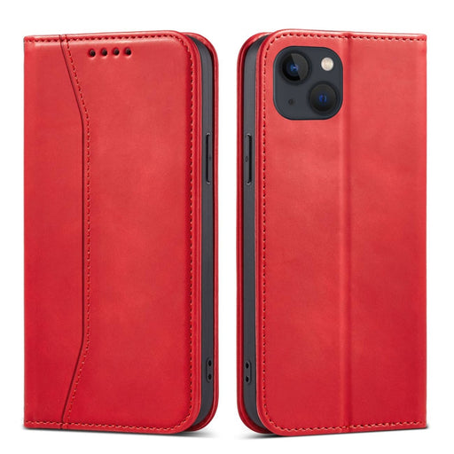Кейс с отделение за карти Magnet Fancy Case iPhone 13 червен