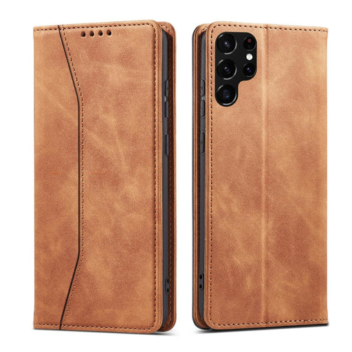 Магнитен кейс с място за карта Samsung Galaxy S22 Кафяв