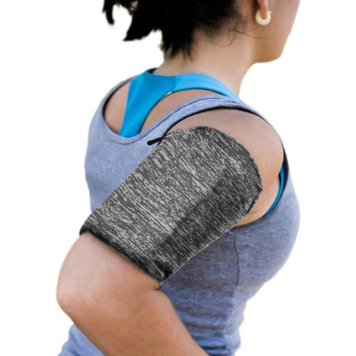 Еластична текстилна лента за ръка бягане фитнес L сив