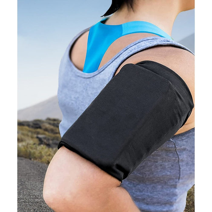 Еластична текстилна лента за ръка бягане / фитнес XL черна
