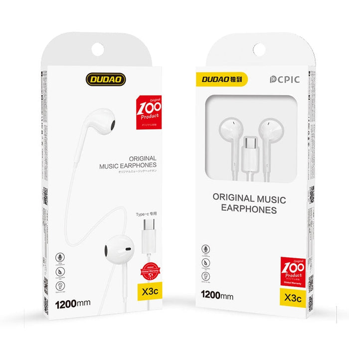 Слушалки Dudao X3C с USB Type - C конектор Бял