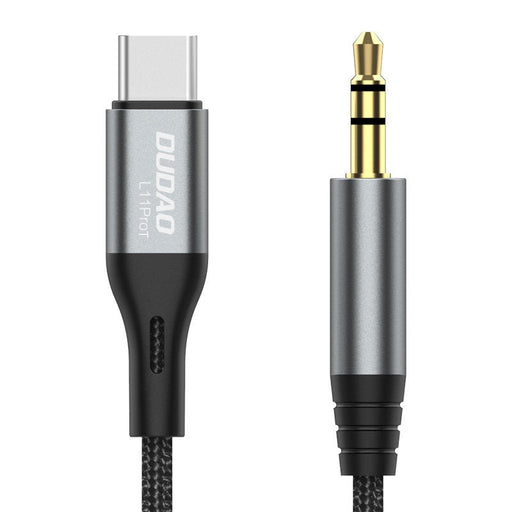 Аудиокабел Dudao USB - C към мини жак 3.5mm Сив