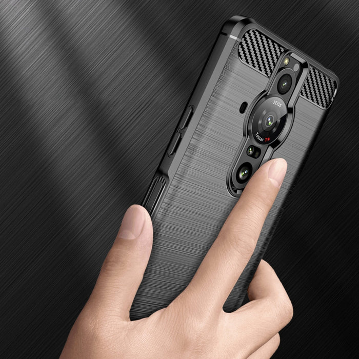 Carbon Case Гъвкав TPU Кейс за Sony Xperia Pro - I black