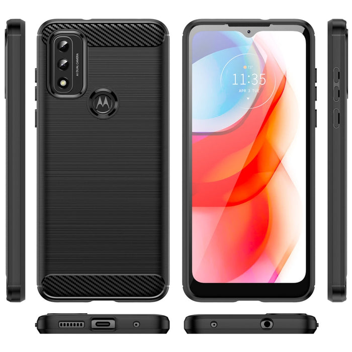 Carbon Case Гъвкав Кейс за Motorola Moto G Play 2022 black