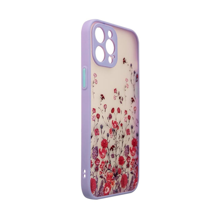 Дизайнерски калъф за iPhone 12 флорален лилав