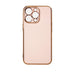 Кейс Lighting Color със златна рамка за iPhone 13 Pro розов