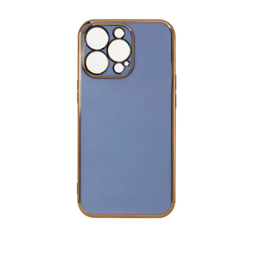 Кейс Lighting Color със златна рамка за iPhone 13 син