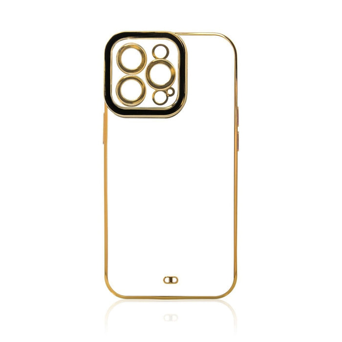 Дизайнерски кейс за iPhone 12 Pro Max Gold с гел рамка черен