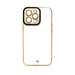 Дизайнерски кейс за iPhone 13 Pro Gold с гел рамка черен