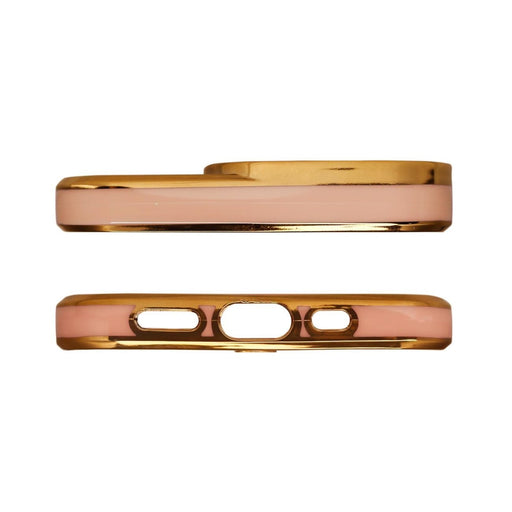 Дизайнерски кейс за iPhone 12 Gold с гел рамка златист