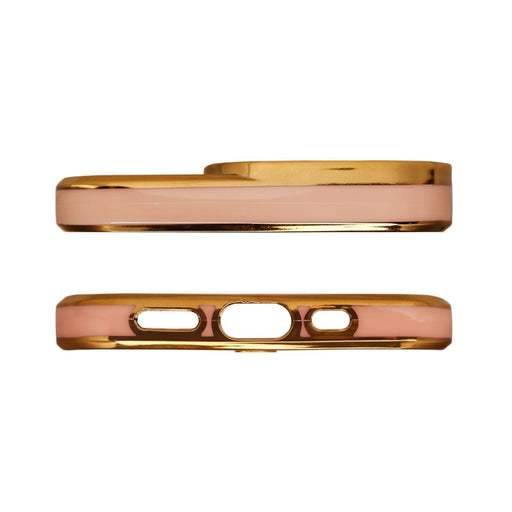 Дизайнерски кейс за iPhone 13 Pro Gold с гел рамка златист