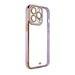 Дизайнерски кейс за iPhone 12 Gold с гел рамка лилав