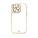 Дизайнерски кейс за iPhone 12 Pro Max Gold с гел рамка бял