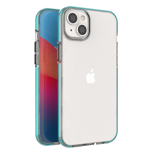Кейс Spring Case за iPhone 14 Plus със светлосиня рамка